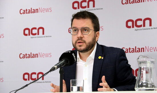 ERC presidential candidate Pere Aragonès on February 4, 2020 (by Àlex Recolons)